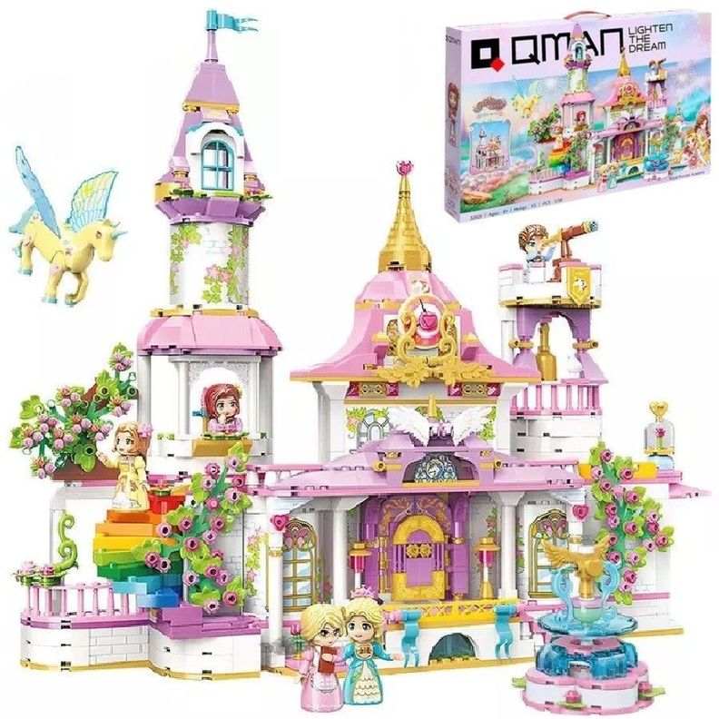 Castillo Princesa Flores Unicornio Bloques Construccion