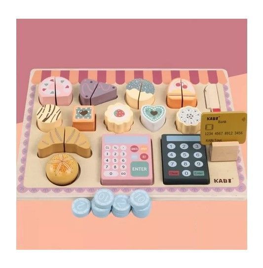 Juego Madera Encaje Set Pastelería Montessori-0