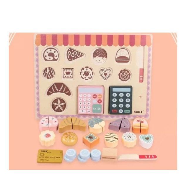 Juego Madera Encaje Set Pastelería Montessori-1