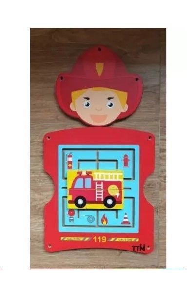 Juego Pared Madera Diseño Bombero-1