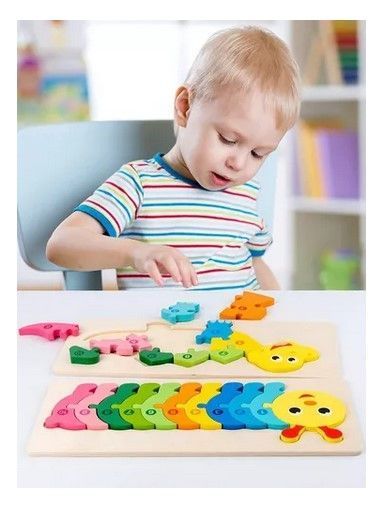 Juego Didáctico Madera 6 Puzzles Encaje Montessori-1
