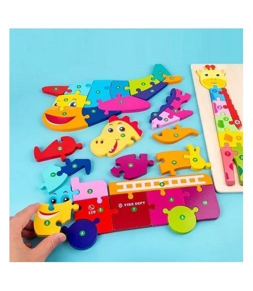 Juego Didáctico Madera 6 Puzzles Encaje Montessori-2
