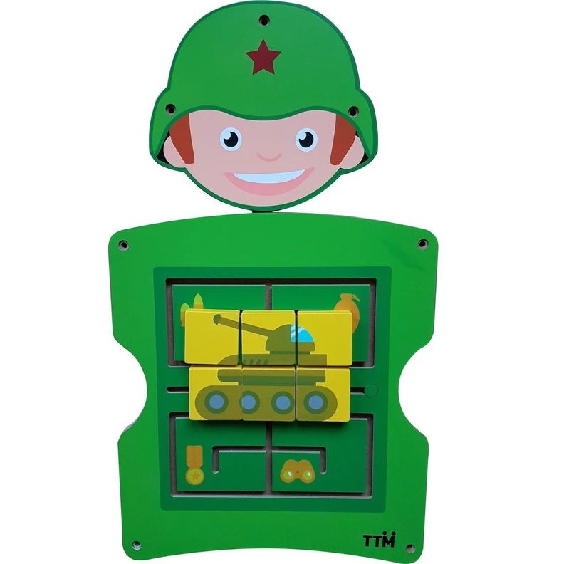 Juego Pared Madera Diseno Militar Verde