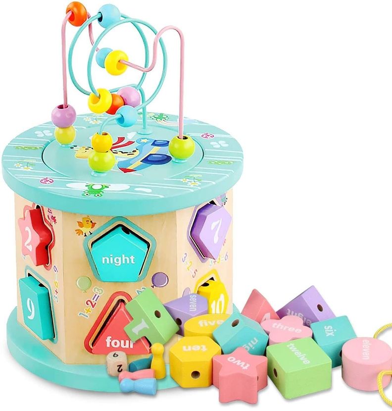 Juego Didactico Madera Cilindro Centro de Actividades Zk-140