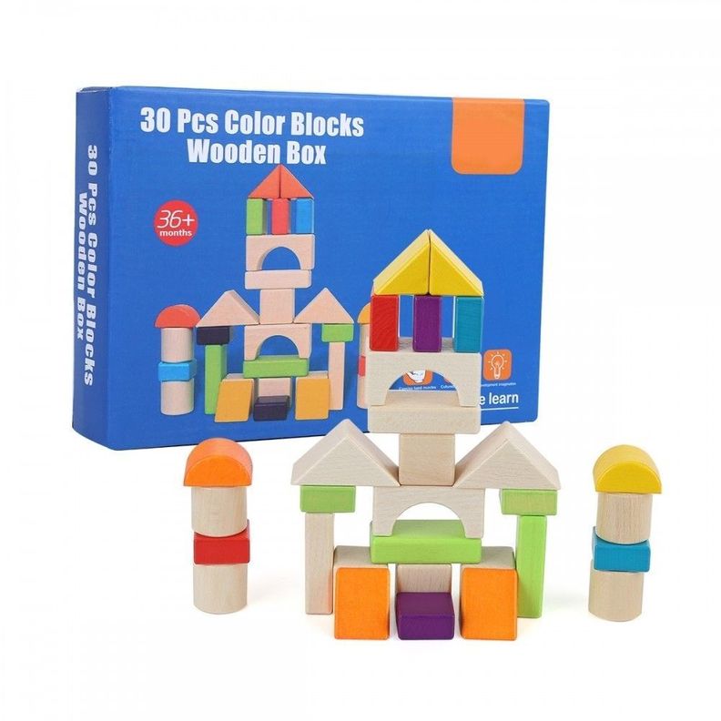 Set Bloques Madera 30 Piezas