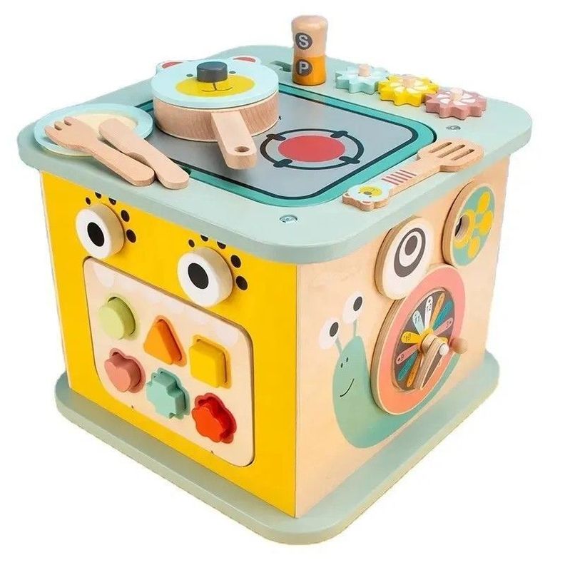 Juego Didactico Madera Cubo Centro de Actividades Multifuncional