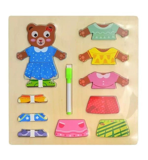Juego de Vestir con Ropa Intercambiable y Pizarra Osita
