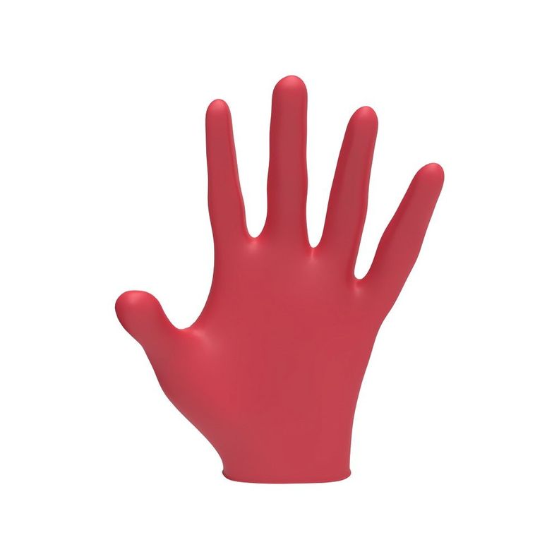 Guantes De Nitrilo Color Rojo Talla  M -0