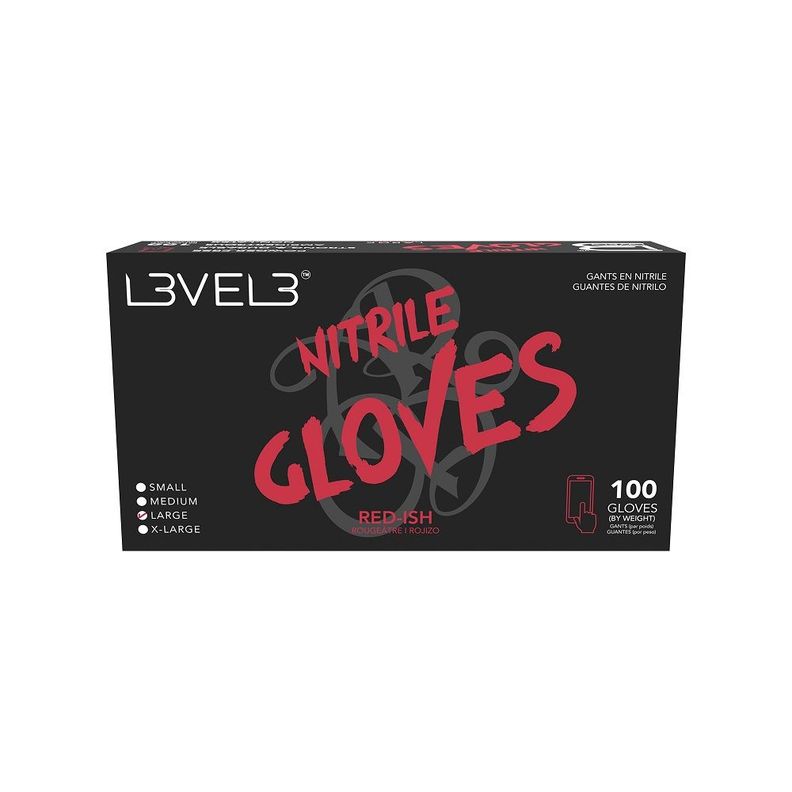 Guantes De Nitrilo Color Rojo Talla  M -2