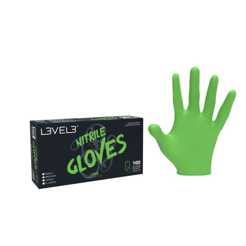 Guantes Level 3 De Nitrilo Color Lima Talla L-0