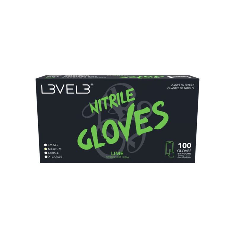 Guantes Level 3 De Nitrilo Color Lima Talla L-1