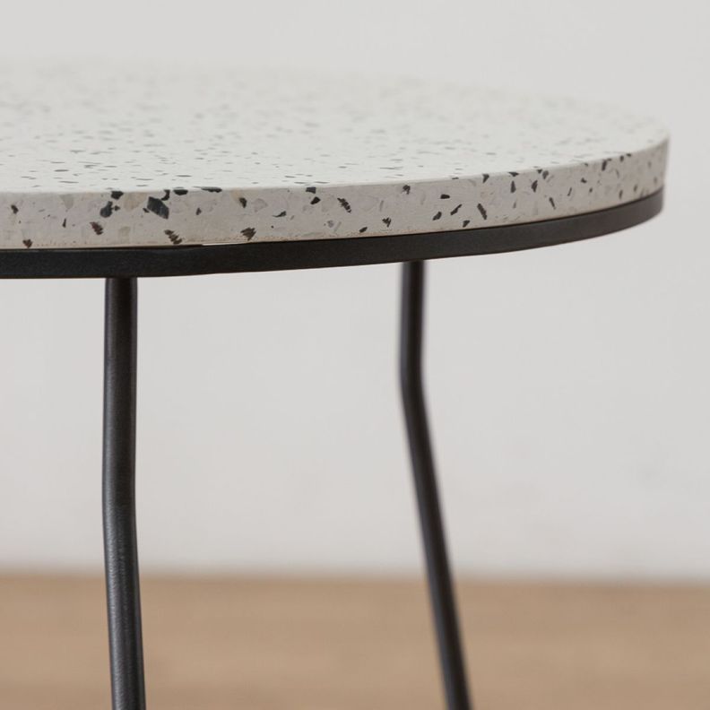 Mesa Lateral Terrazo Blanco 60-2