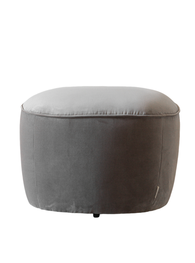 Pouf Lazario Velvet Gris Claro-3