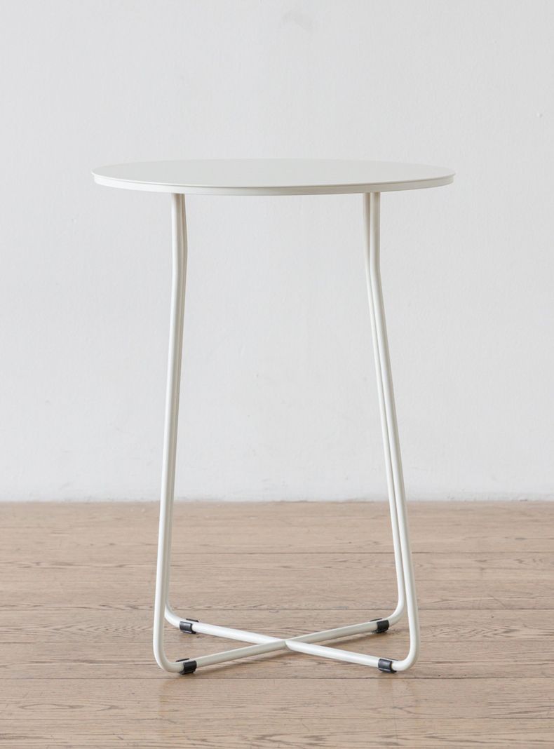 Mesa Lateral Marchena Circular Metal Blanca V-1