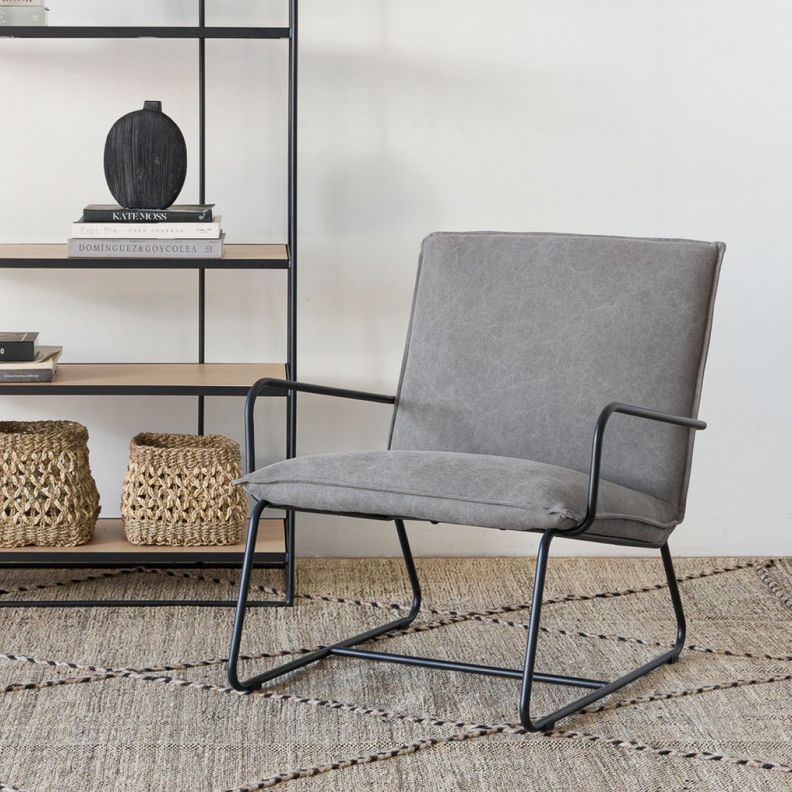 Poltrona Windsor Canvas Gris Amoble