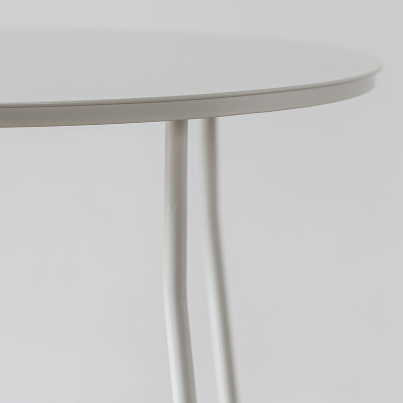 Mesa Lateral Marchena Circular Metal Blanca V-2