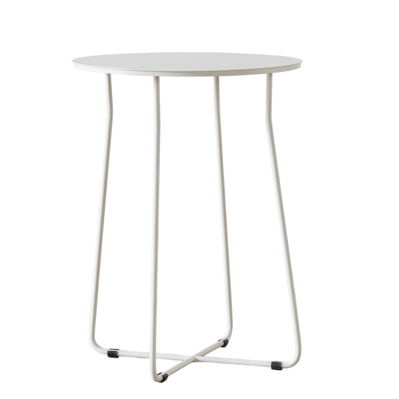 Mesa Lateral Marchena Circular Metal Blanca V-0