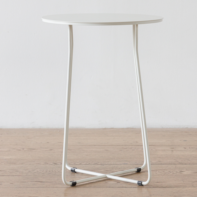 Mesa Lateral Marchena Circular Metal Blanca V-3