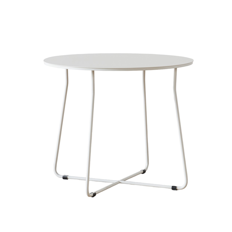 Mesa Lateral Marchena Circular Metal Blanca V-4