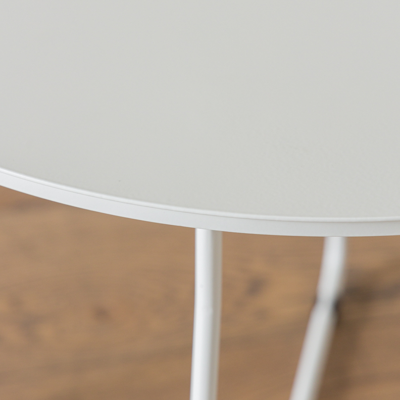 Mesa Lateral Marchena Circular Metal Blanca V-7