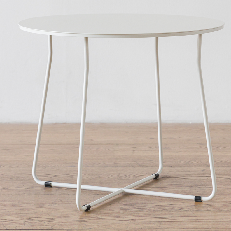Mesa Lateral Marchena Circular Metal Blanca V-9