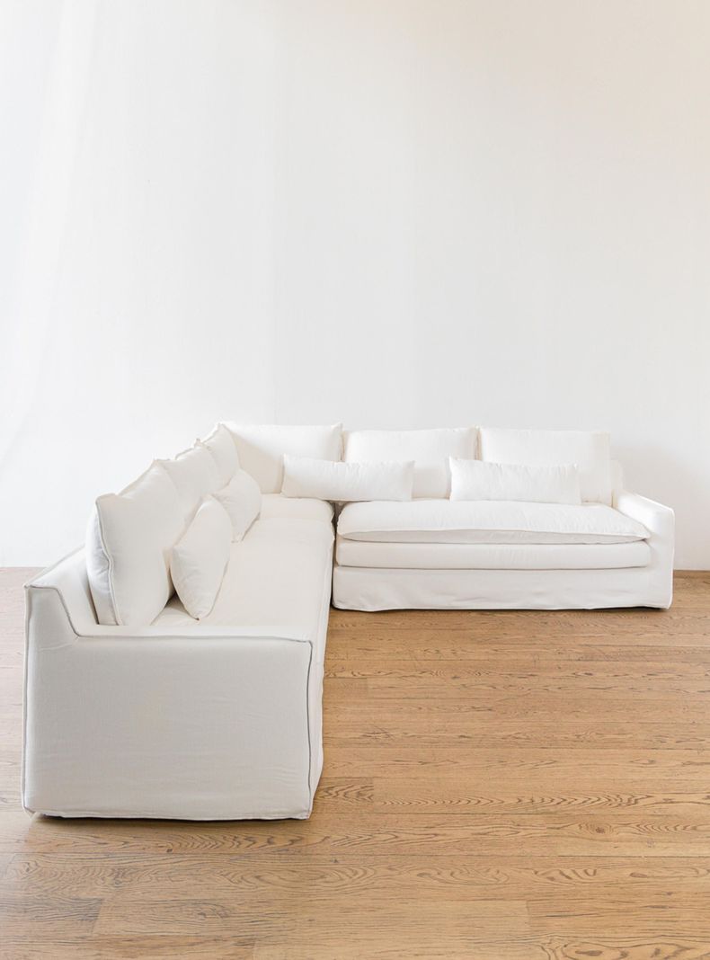 Sofa seccional Angostura Lino Blanco V-4