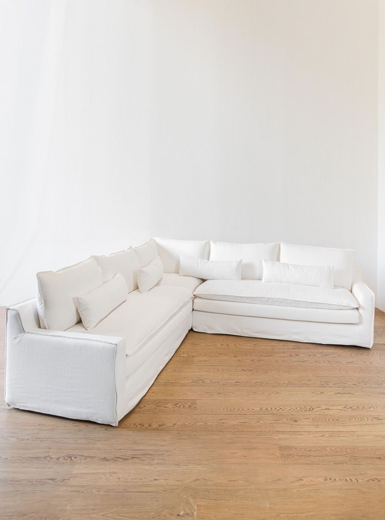 Sofa seccional Angostura Lino Blanco V-1