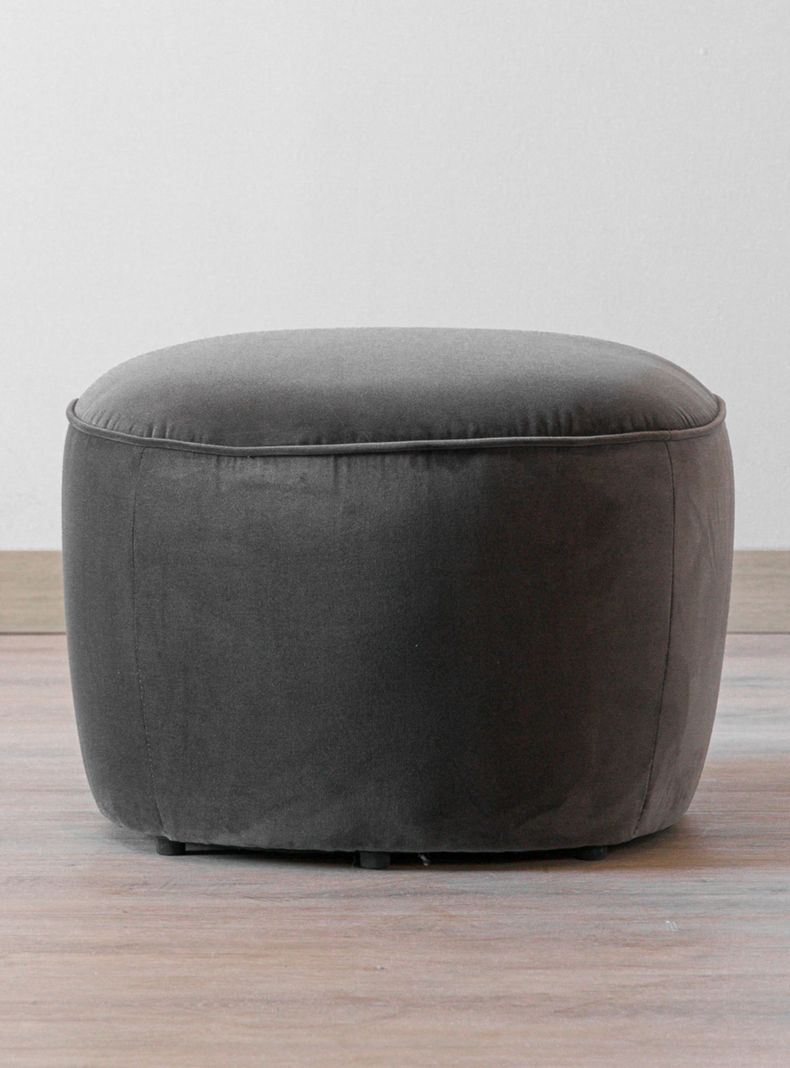 Pouf Lazario Velvet Gris Oscuro-1