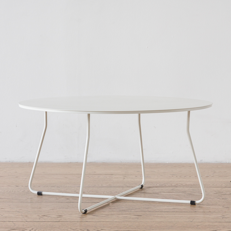 Mesa De Centro Marchena Circular Metal Blanca V-2