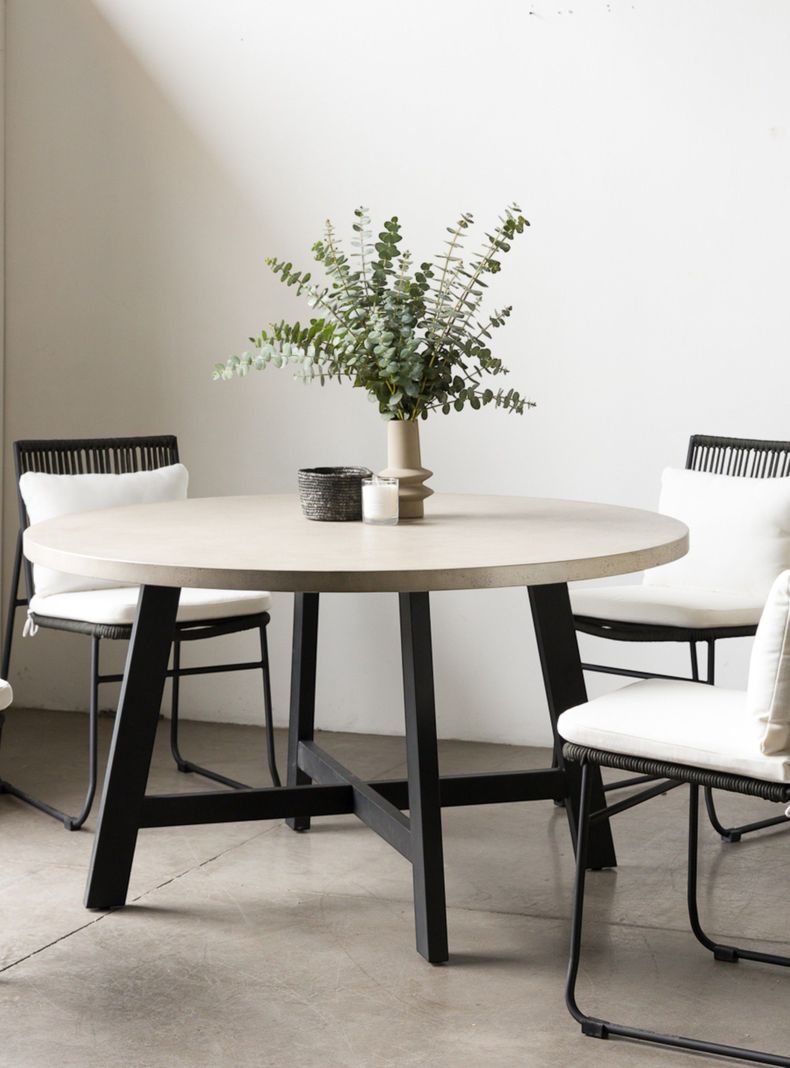 MESA DE COMEDOR DUBLIN CEMENTO REDONDA Gris