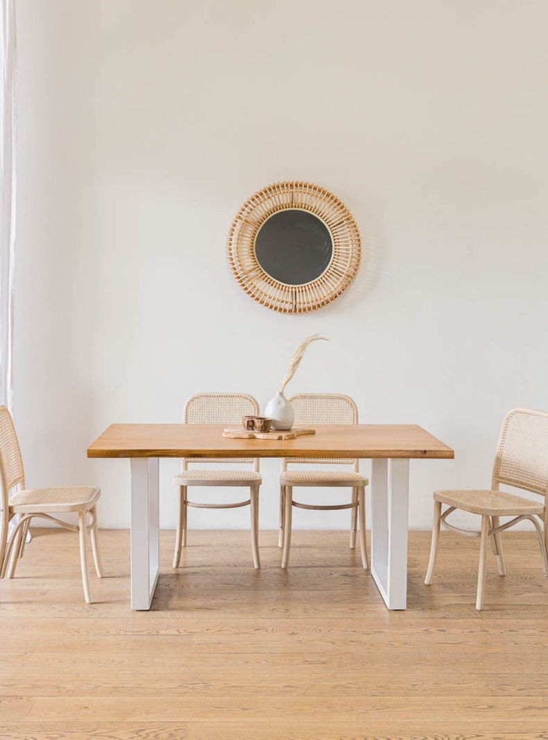Mesa De Comedor Montblanc Blanca Roble 160-1