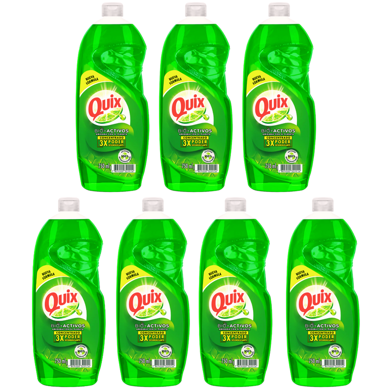 Pack 7 Lavaloza Quix Biodegradable Aroma Limón 750ml-0