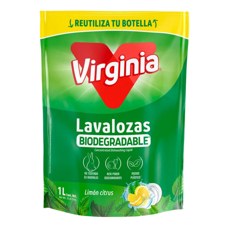 Pack 5 Lavalozas Virginia Biodegradable Limón Citrus 1 Lt-1