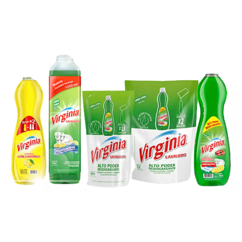 Pack 5 Lavalozas Virginia Biodegradable Limón Citrus 1 Lt-3