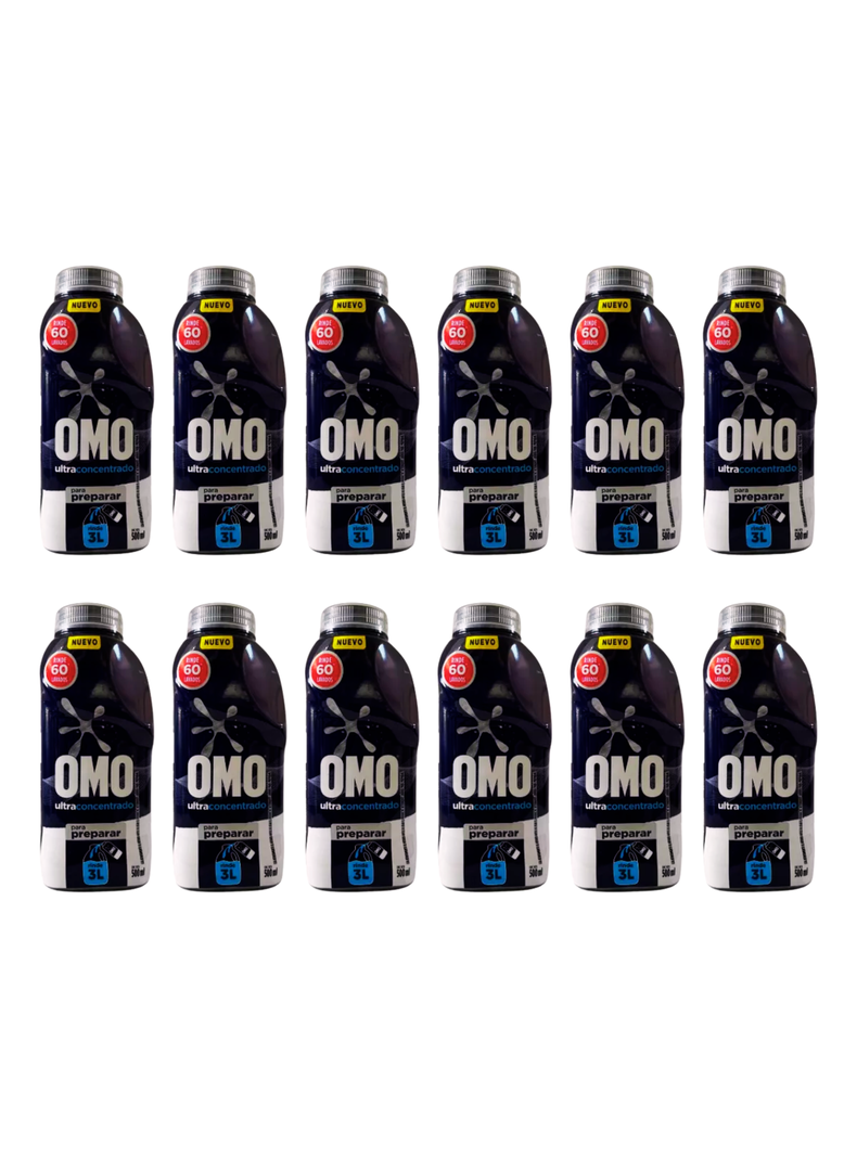 Detergente Omo Ultraconcentrado Rinde 60 Lavados Pack 12-0