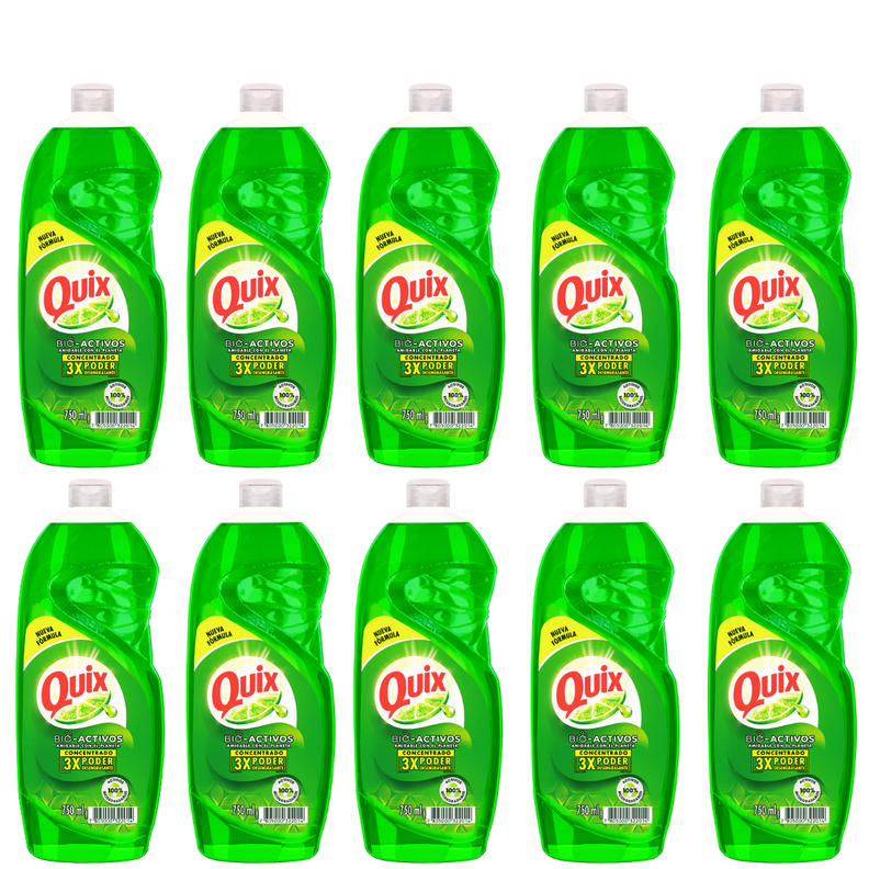 Pack 10 Lavaloza Quix Biodegradable Aroma Limón 750ml-0