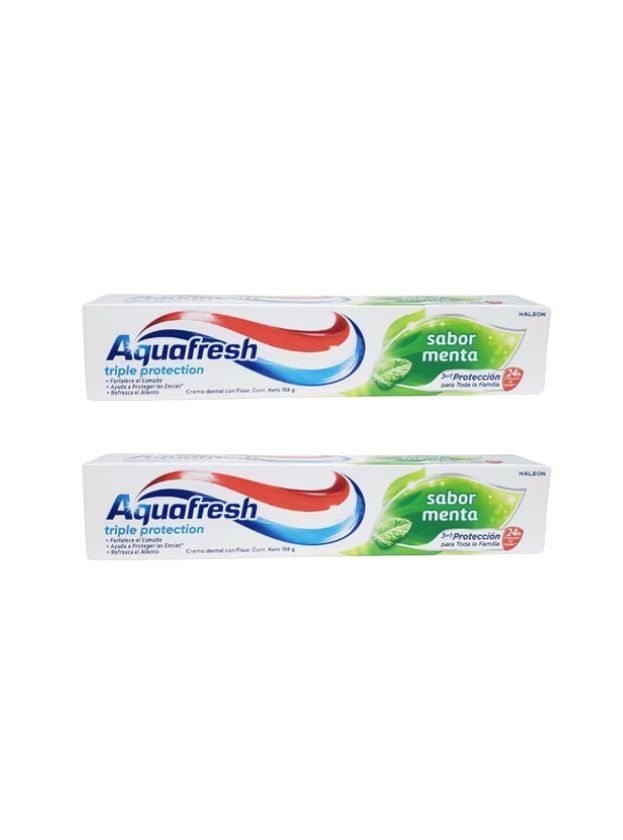 Pack 2 Pasta Dental Aquafresh Menta 158 g