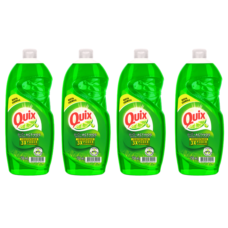 Pack 4 Lavaloza Quix Biodegradable Aroma Limón 750ml-0
