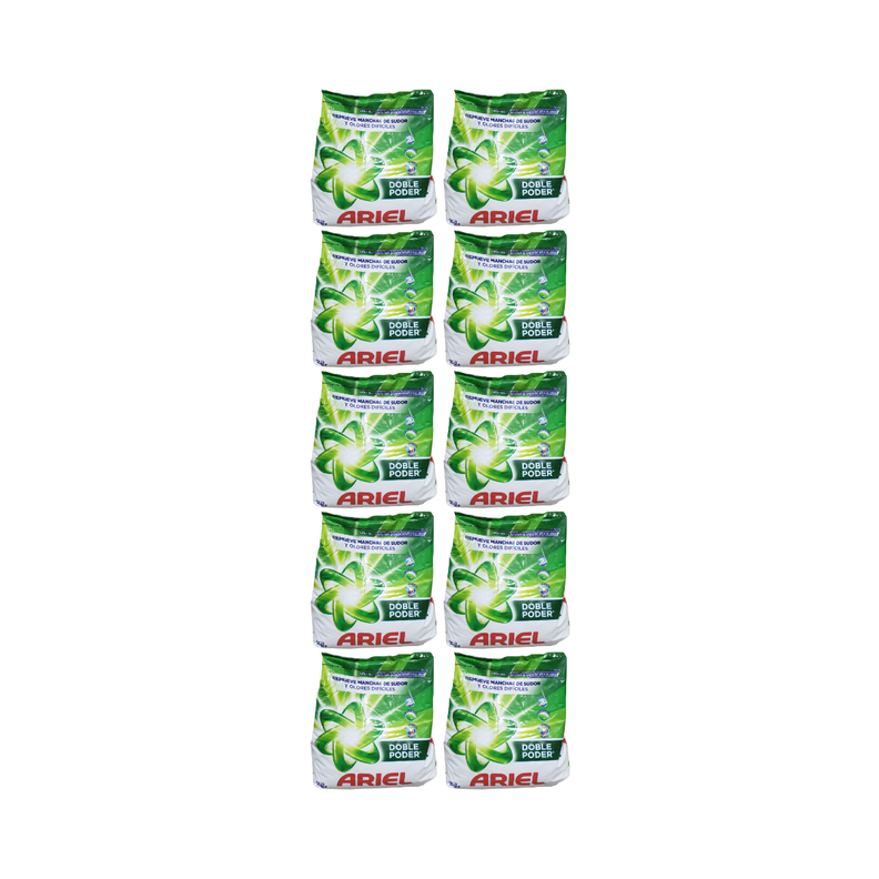 Pack 10 Detergente en Polvo Ariel Doble Poder 700 g
