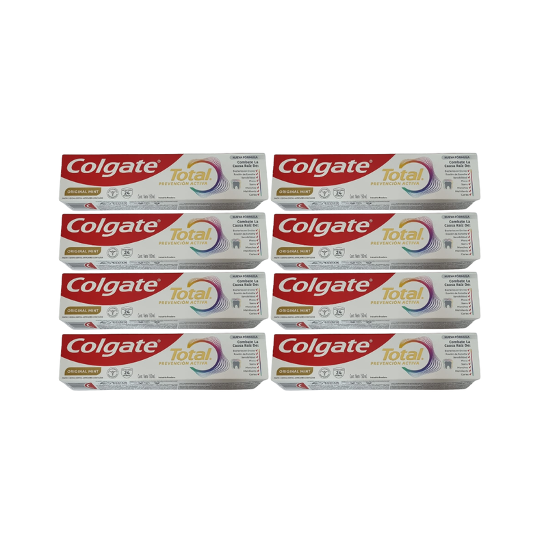 Pack 8 Pastas Dentales Colgate Total Prevenci n Activa Original Mint 150 ml
