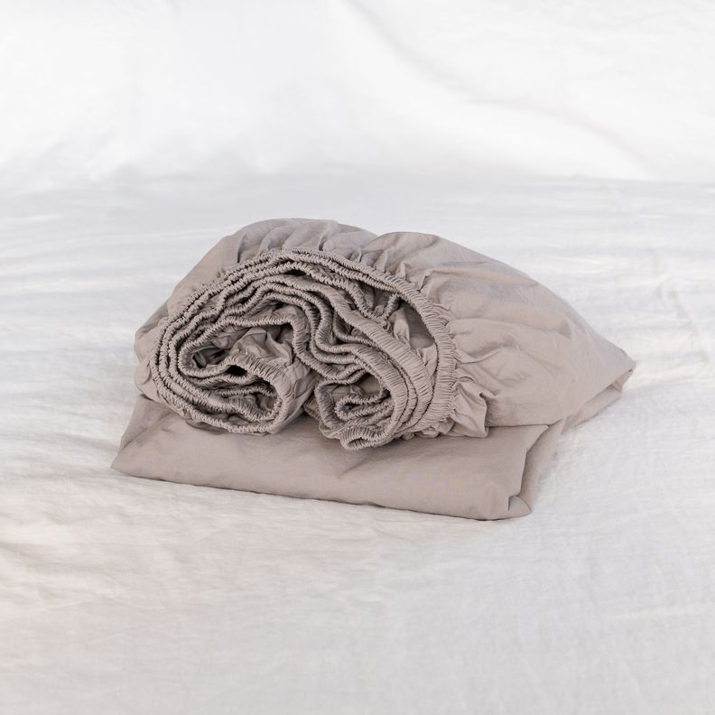 Sábana Bajera Algodón Ava - Taupe / 2 PL-1