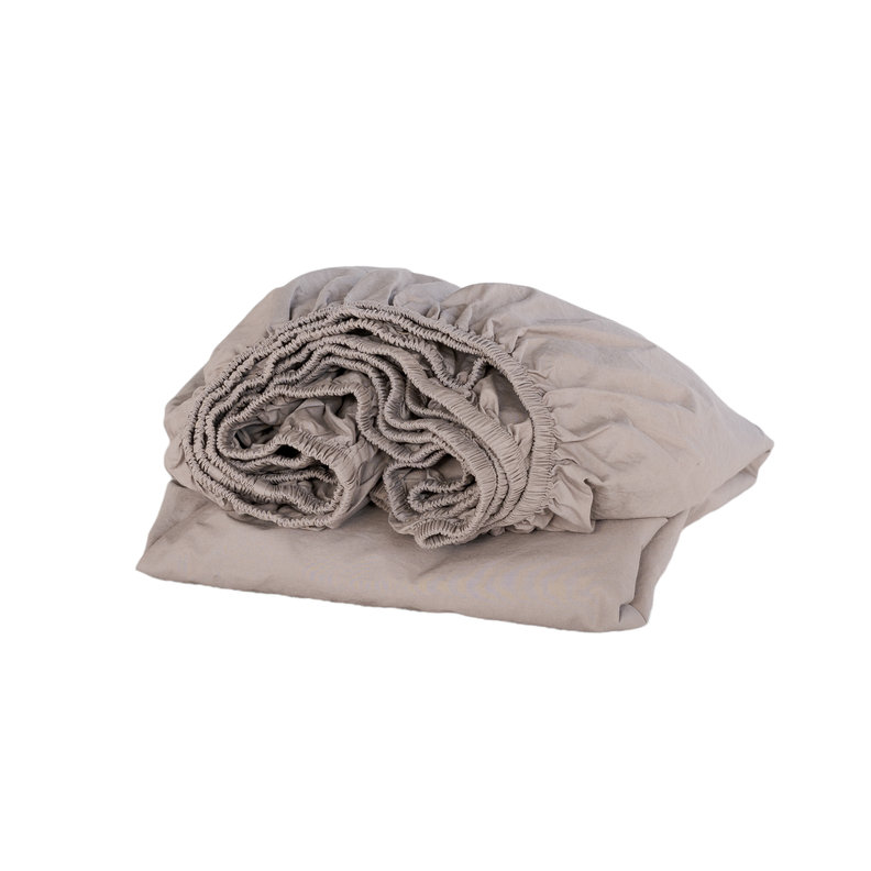 Sábana Bajera Algodón Ava - Taupe / 2 PL-0