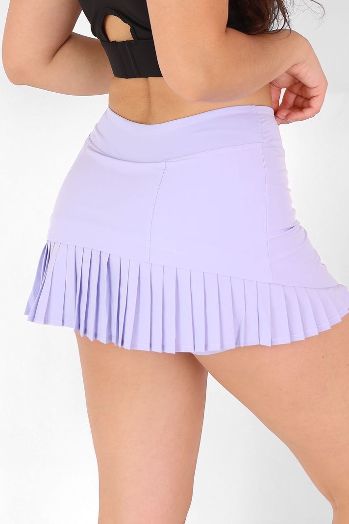 Falda Short con bolsillo Plisada Deportiva Mujer Gym - Elasticado Premium-4