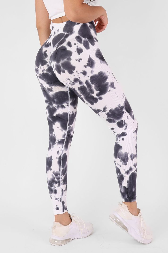 Calza Leggins Mujer deporte Manchada fondo claro - Elasticada Levanta cola Push Up-1