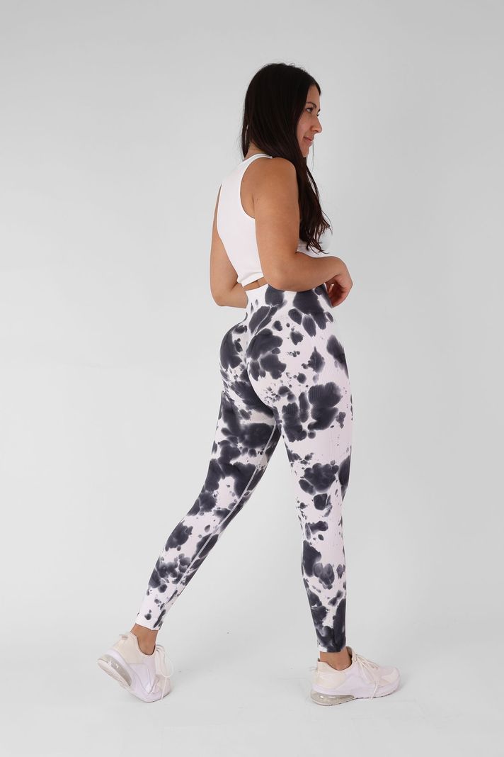 Calza Leggins Mujer deporte Manchada fondo claro - Elasticada Levanta cola Push Up-2