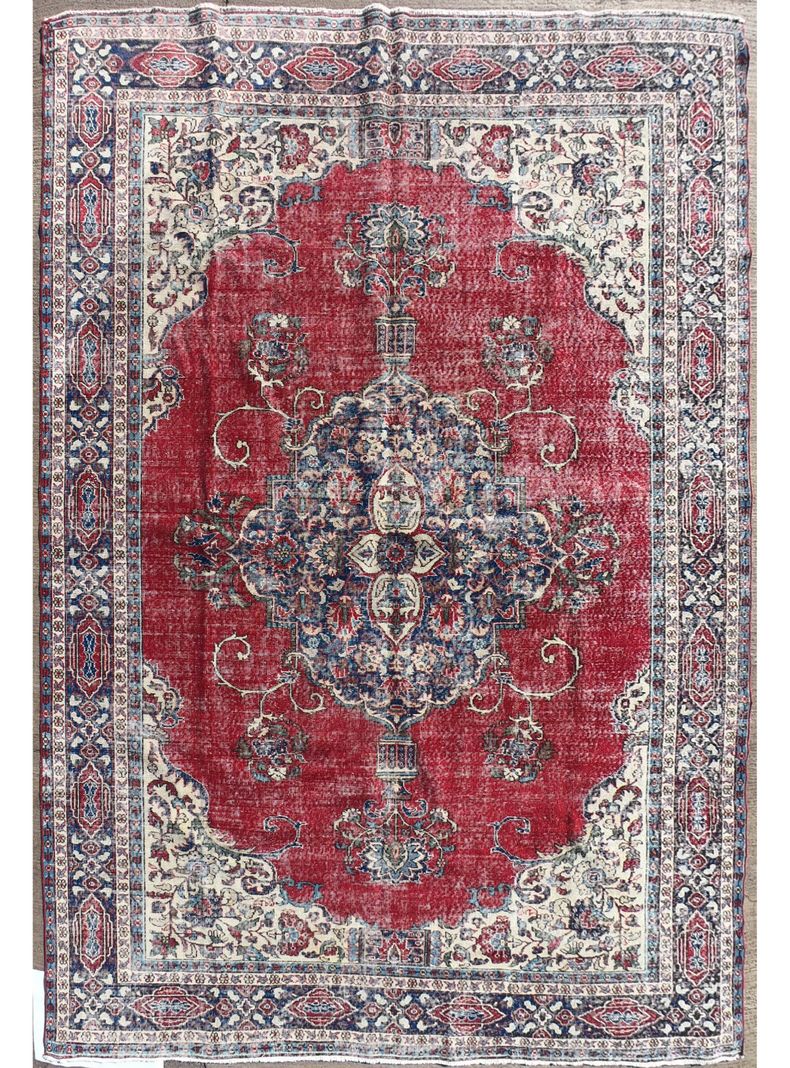 Alfombra Persa Vintage de Lana de 3.90 x 2.80 mts, AA120-0