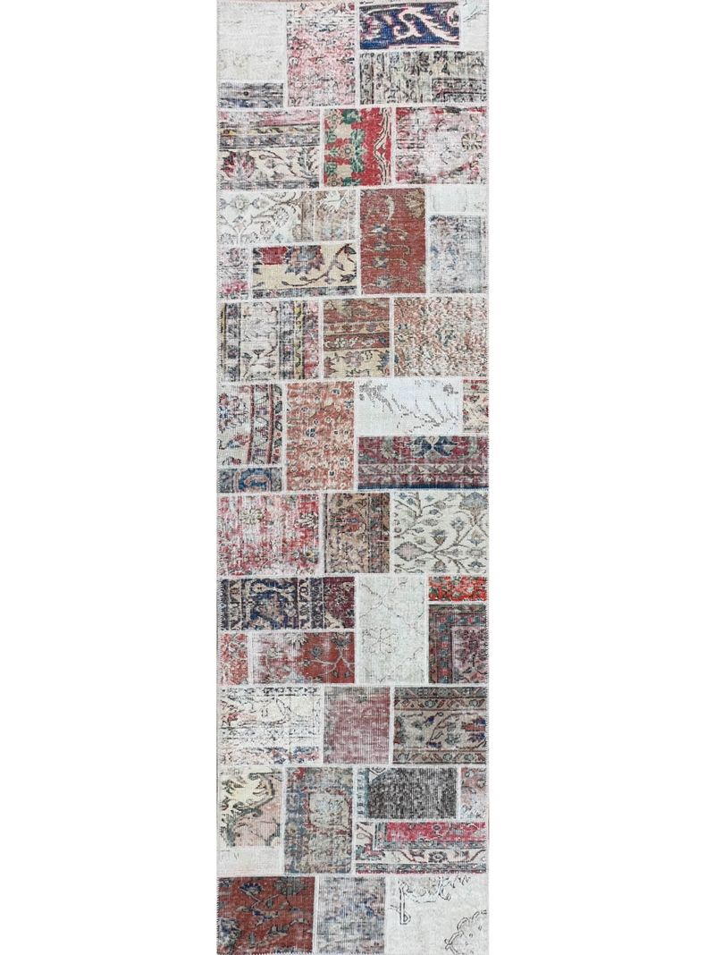 Alfombra Persa de Lana, Patchwork Estambul de 3.50 x 0.80 mts, AA017-0