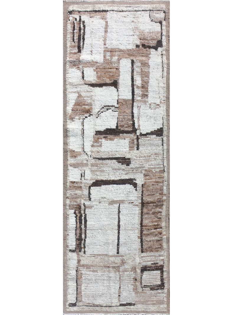 Alfombra Persa Clásica de Lana tonos neutros, Karachi 2.90 x 0.80 mts, KC014-0