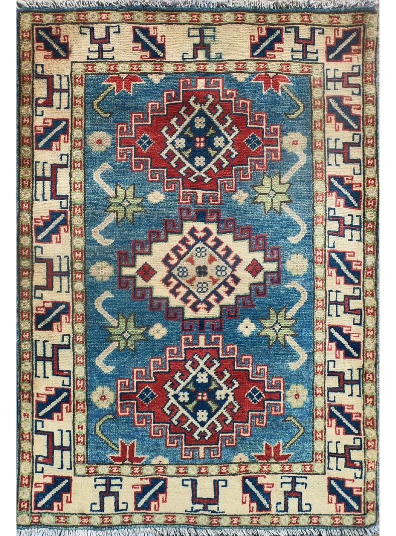 Alfombra Persa Clásica de Lana, Kazak 1.10 x 0.90 mts, KZ143-0