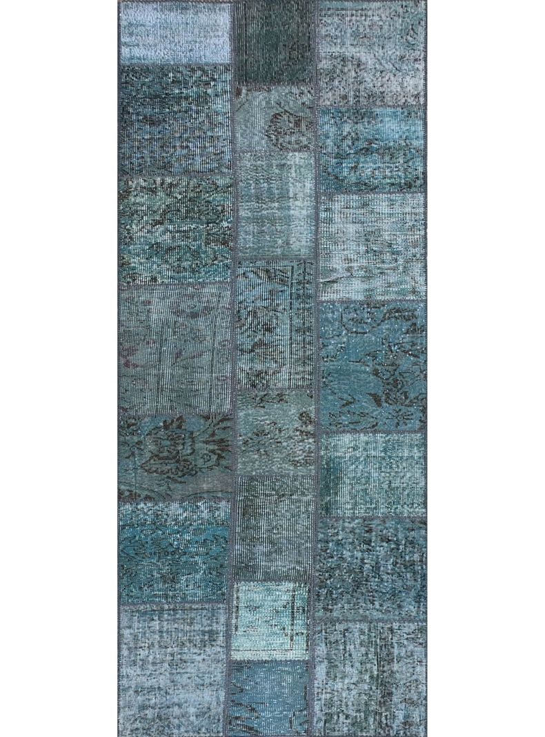 Alfombra Persa de Lana, Patchwork Vintage de 3.50 x 0.80 mts, AA020-0